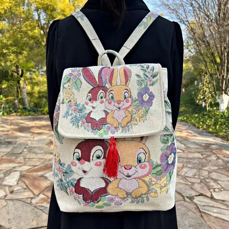 Backpacks Bags for Women Embroidery Ethnic Style Streetwear Fashion Casual Vintage Elegant Harajuku Travel Canvas Bag Sports