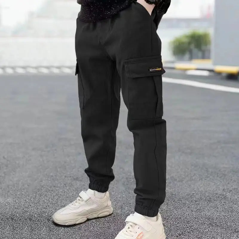 Boys Cargo Pants Spring Autumn Thick Boys Trousers Casual Kids Sport Pants Teenage Children Clothes For 5-12 Years Kids Clothing