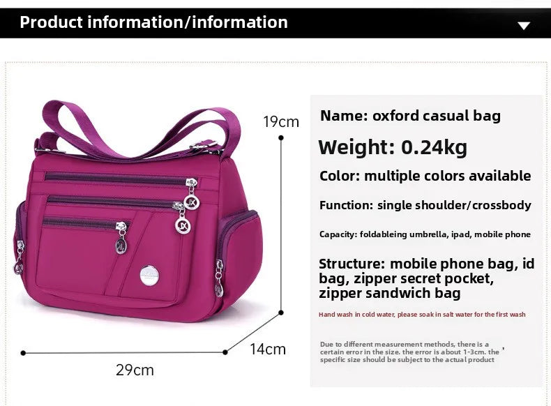 New Women Bag Nylon Waterproof Messenger Bags For Lady Crossbody Shoulder Bag Casual Handbags High Quality Multifunctional