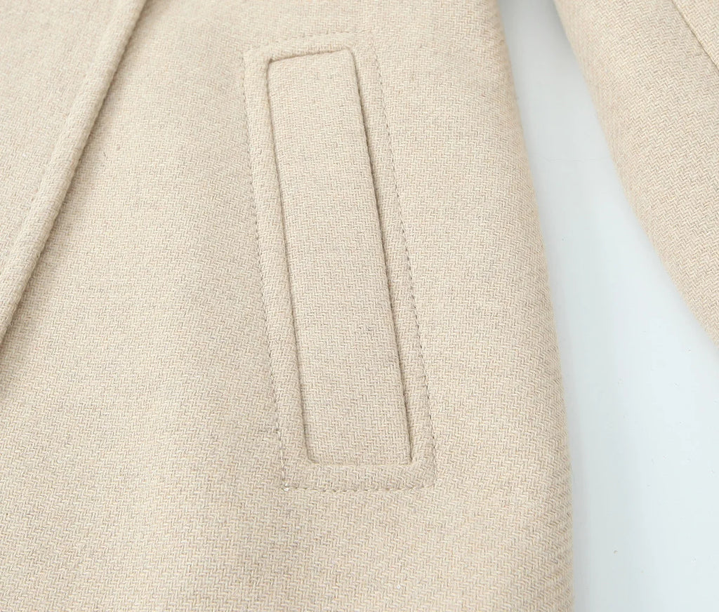 Woolen Coat Fall Fashion Black Long Coat Elegant And Pretty Women's Coats American Retro Autumn Outerwear Urban Coats