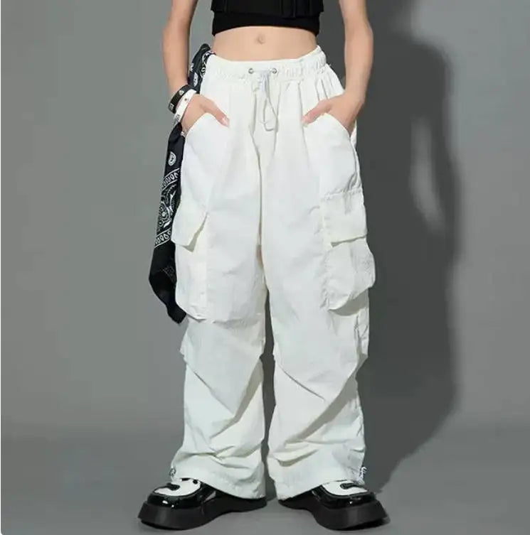 Girls Cargo Pants 5-14 Years Spring Fashion Children Loose Trousers Autumn Kids New Style Wide-leg Pants Girl Casual Clothing