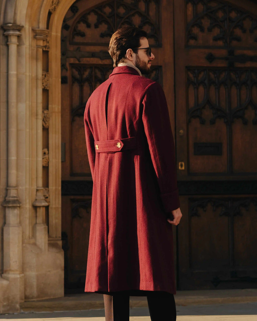 Men's coats Overcoat Fashion Peaked Lapel Solid Color Woolen Double Breasted Business Causal Daily Tailored Abrigos Para Hombre