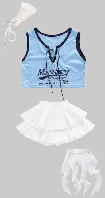 Girls Hip Hop Clothing Crop Top Cargo Pants Children K-pop Street Dance Costume Kids Girl Group Streetwear Jazz Clothes Sets