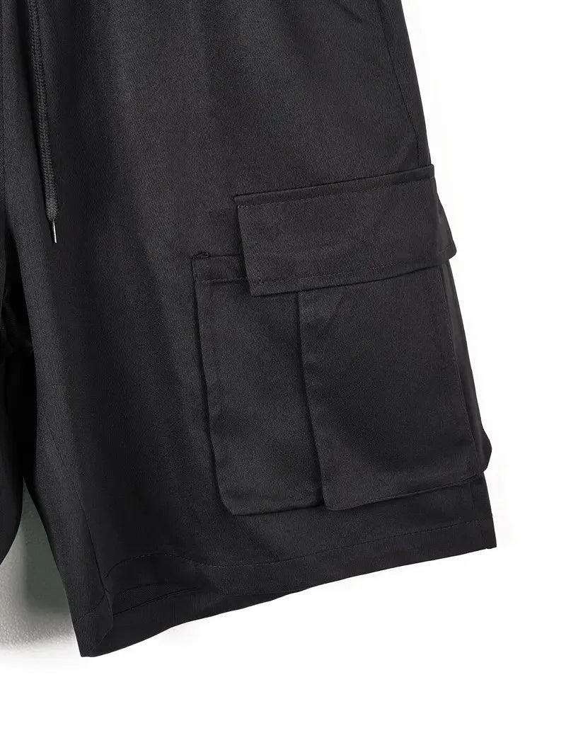Men's Cargo Shorts 2025 Summer Loose Casual Five-pocket Cargo Shorts Street Solid Color Breathable Outdoor