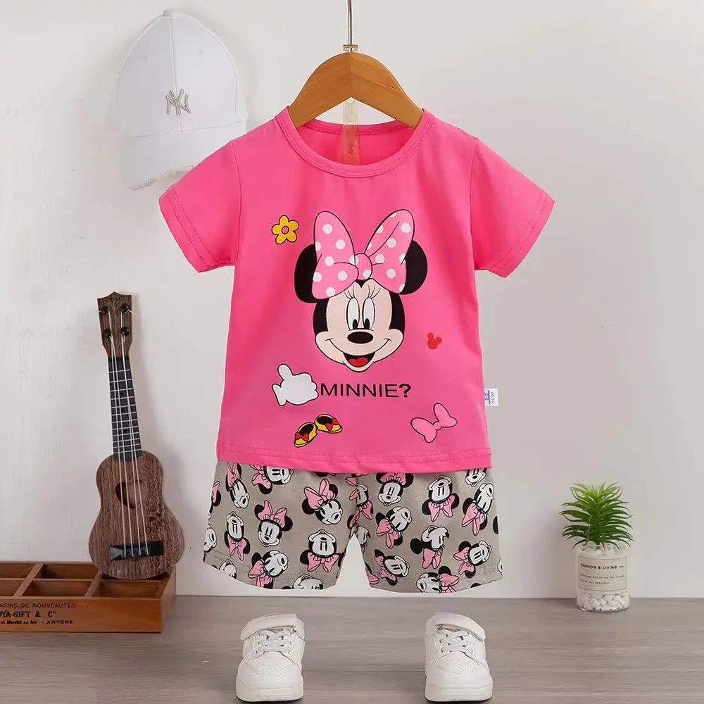 girls clothes set Short Sleeve 2pcs Tshirt+Short 1 2 3 Years Old Summer New Clothing Girls Casual Loose Thin clothes